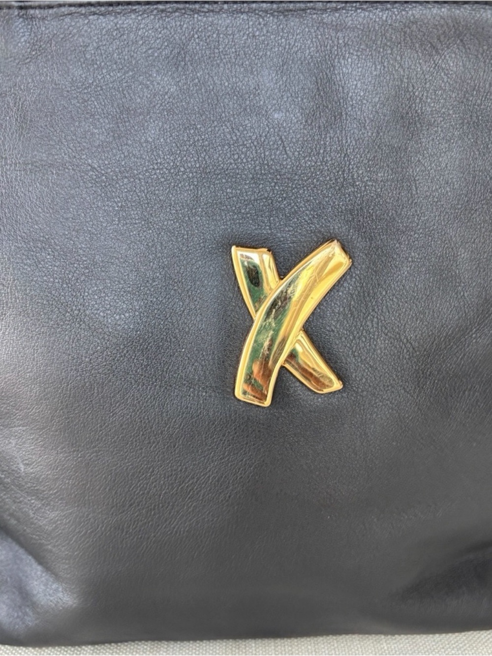 Paloma Picasso Black Leather Shoulder Bag with Gold Accent - Picture 10 of 10